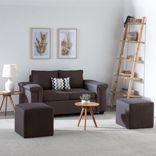 Sofá Cottoni 2 Cuerpos + 2 Pouf Sicilia Tela