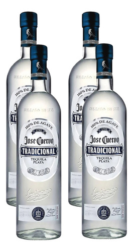 4 Tequila Jose Cuervo Tradicional Plata 980 Ml