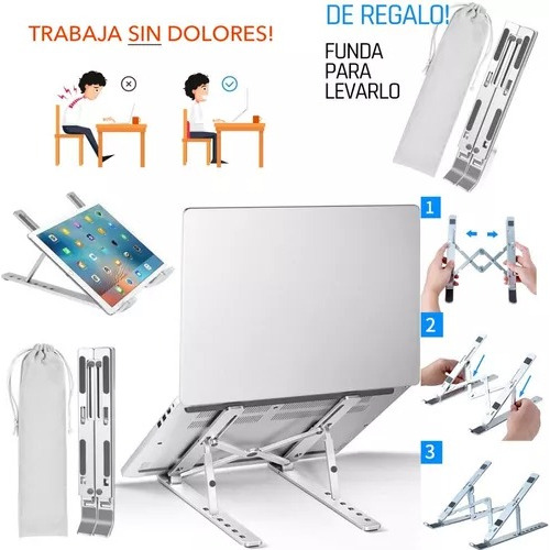Soporte Notebook Base Eleva Aluminio Computadora Home Office