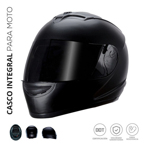 Casco Para Moto Con Visor Abatible Certificación Dot Color Negro Mate Tamaño Del Casco G