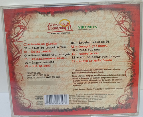 Cd Aliança Do Tabernáculo( Ministério De Louvor ) O Chamado Estandar (Usado)