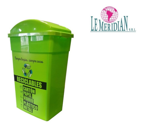 Estación De Reciclaje Set 2 Tachos De Basura 60 Lts T/vaivén