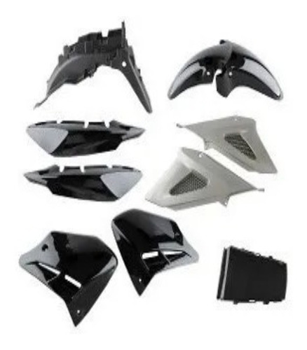 Kit Plasticos Cachas Honda 250 Cbx Twister M/v Negro 9 Pzas 