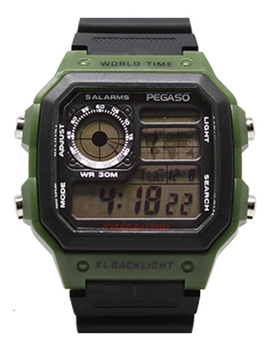P1818-1101 - Reloj Pegaso Hora Mundial Plastico Illum
