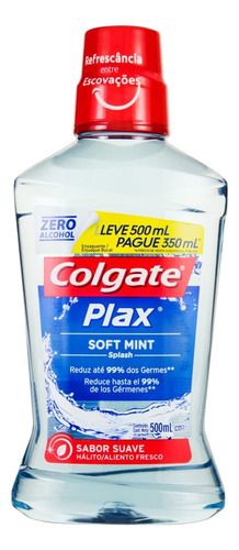 Enxaguante bucal Colgate Plax Enxaguante Bucal Plax soft mint 500 ml
