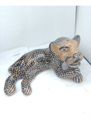 Jaguar De Barro, Artesanía Méxicana Chiapas Fino Ocelotl