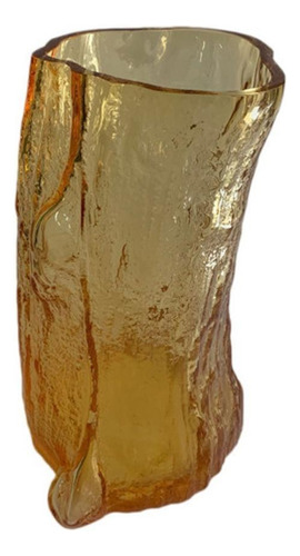 Vaso Decorativo Cristal Murano Escultura Tronco Âmbar