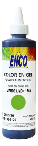 Color Gel Verde Limon Reposteria 250 Grs. Enco 1545-250