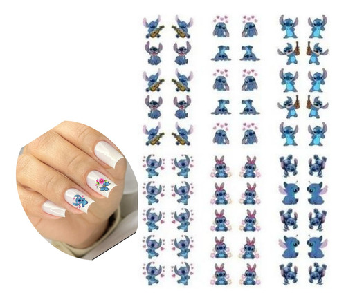 Lilo & Stitch Adesivos Para Decoração De Unhas - 6 Cartelas