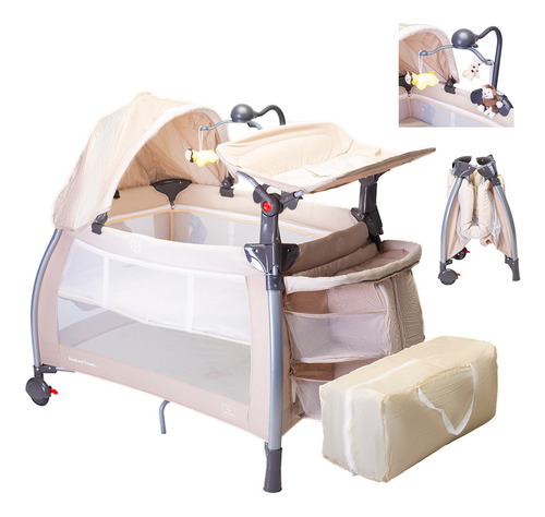 Cuna Corral Para Bebé Aeiou C96-a Con Colchón Memory Foam