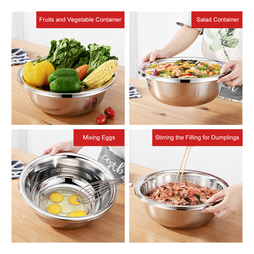 Tazón Para Mezclar De Acero Inoxidable Para Cocina, Ensalada