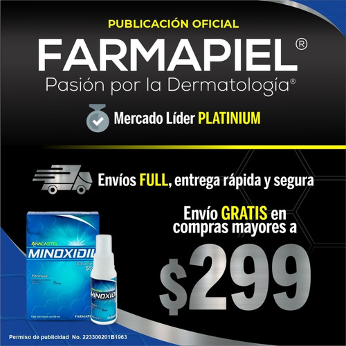 Imagen 4 de 8 de Minoxidil Al 5% Spray Para Cabello Y Barba Anacastel 60 Ml