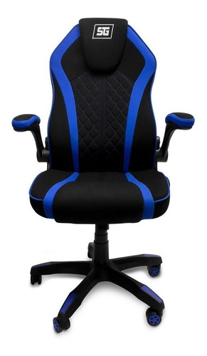 Imagen 1 de 4 de Silla de escritorio Vorago CGC-300 gamer ergonómica  negra y azul con tapizado de tela