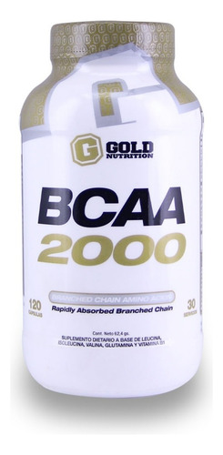 Bcaa 2000 120 Tabs Gold Nutrition Aminoácidos Sin Sabor