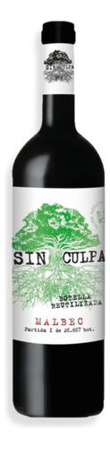 Vino Tinto Sin Culpa Malbec Botella Reutilizada 750ml 