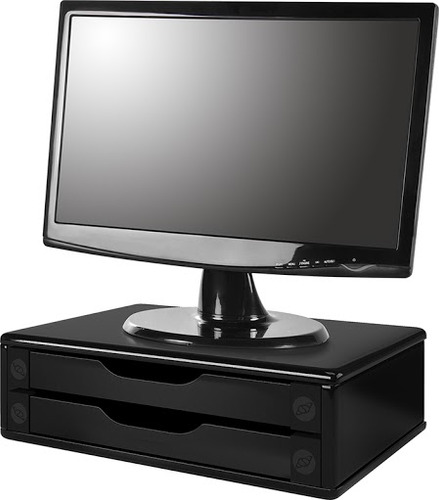Suporte Monitor Mdf Black Piano 2 Gavetas Black 3346 Souza