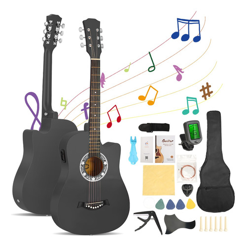 Guitarra Acústica Clasica 38 Inch Con Funda Y Accesorios