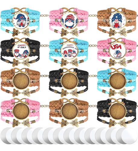 36 Piezas De Pulseras Blanco Sublimación Mujeres, Puls...