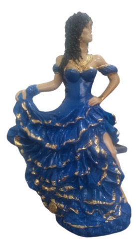 Imagen gitana para bautizar, 25 cm, color azul oscuro