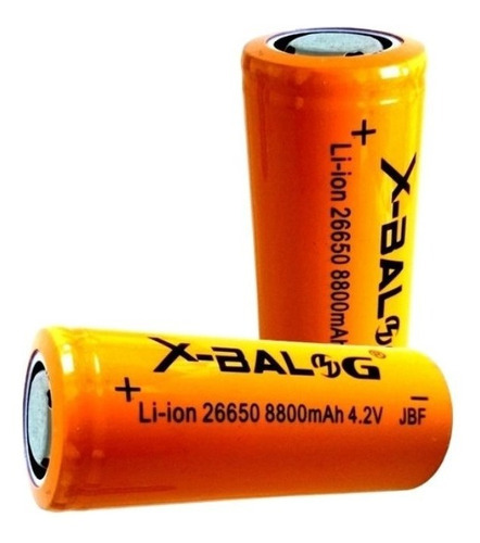 Pack 2 Pilas Recargables Baterías Li-ion 26650 8800 Mah 4.2v