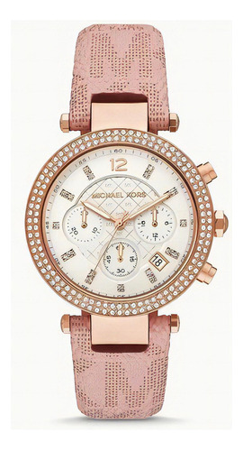 Reloj Michael Kors De Dama Mk6935 Color de la correa Rosa chicle Color del bisel Oro rosa Color del fondo Blanco