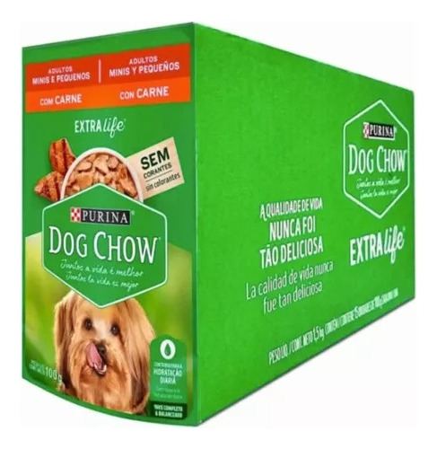 Sache Dog Chow Carne Caixa Com 15 Unidades
