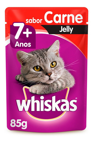 Ração Úmida Whiskas Jelly Para Gatos Adultos Sabor Carne 85g - 1 Unidade