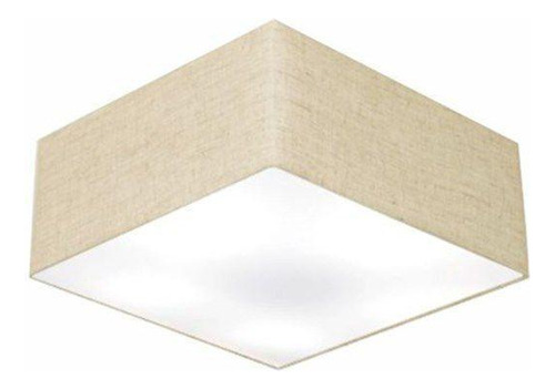 Luminária Quadrado De Teto Lustres Vivare Plafon Para Corredor Quadrado Sc-3000 Cúpula Rustigo Bege Cor Branco 220v