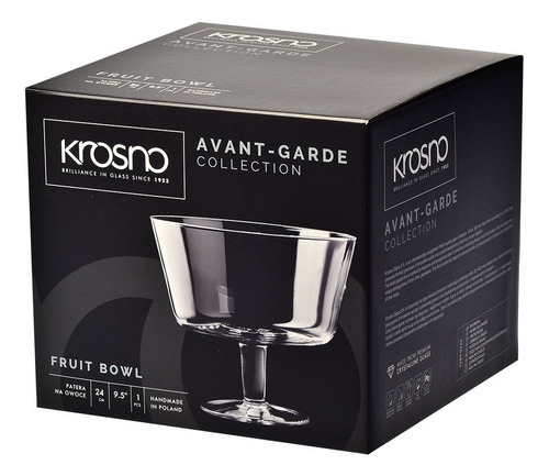 Frutera Con Pie Cristal Krosno Línea Avant Garde 24cm