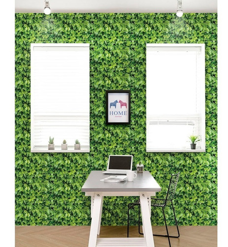 Imagen 7 de 9 de Papel Tapiz De Hojas Verdes Autoadherible Pared