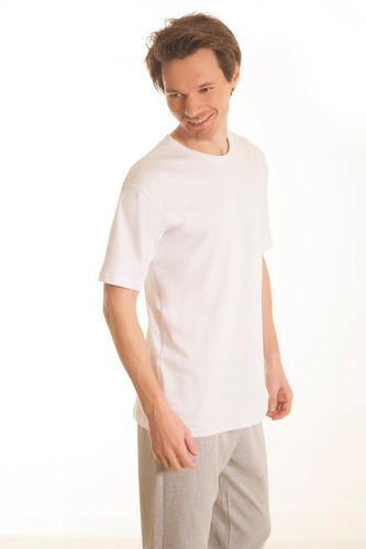 Imagen 2 de 7 de Camiseta Verano M/corta Escote Redondo Algodón Mercerizado