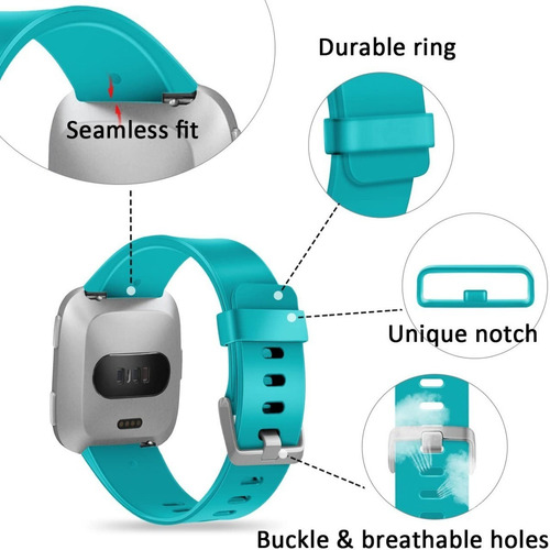 Imagen 5 de 10 de 3 Mallas De Reloj Fitbit Versa 1 & 2 / Talle Small Pequeño