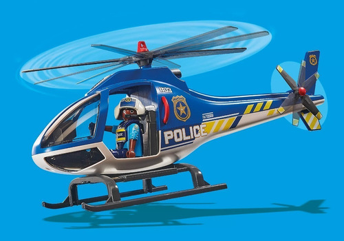 Playmobil 70569 Helicoptero Policia Persecucion Paracaidas