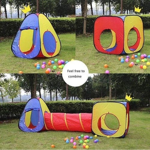 Imagen 9 de 10 de Juego 3 Piezas Infantil Túnel Cubo Y Carpa Plegable Fácil