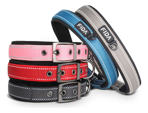 Collar De Perro Fida Heavy Duty, Acolchado De Neopreno, Para