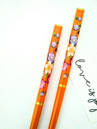 Palitos Para Cabello Japoneses De Madera Naranja