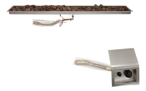 Lareira Fire Pit A Gás Retangular 100 Cm Externa Fogo E Art