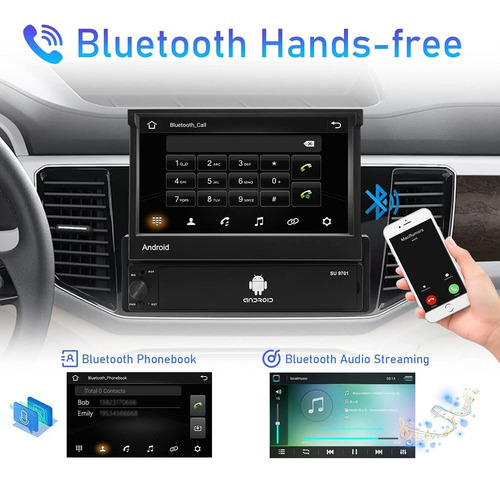 7 Pulgadas Android Coche Estéreo Gps Retráctil Solo Din