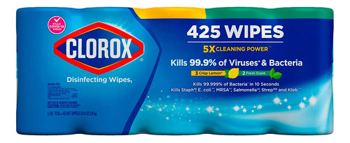 Clorox Toallas Desinfectantes 5 Botes Con 85 Toallitas C/u
