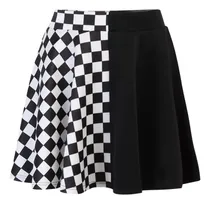 Comprar Falda Negra Corta A Gótica Plisada Bonitas Cuadros Short