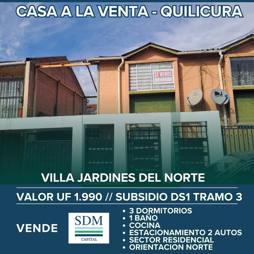 Casa Quilicura, Jardines Del Norte, Subsidio Ds1 T3