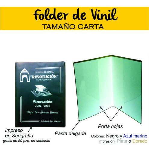 500 Folder Carta De Vinil Sencillo Sin Impresion 