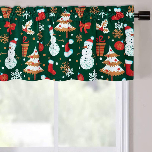 Cortinas De Cocina Navideñas Muñeco De Nieve Cortina ...