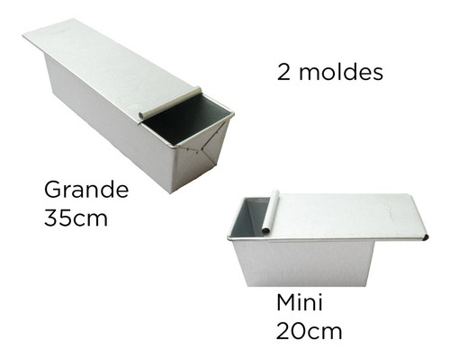 Paq Molde Pan De Caja Con Tapa Panque Barra Grande Uso Rudo