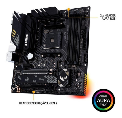 Imagem 8 de 10 de Placa Mãe Asus Tuf Gaming B550m-plus, Chipset B550, Amd Am4