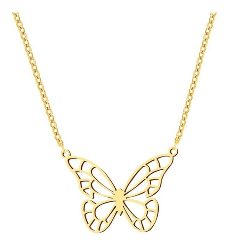 Collar Para Mujer Mariposa Joya Plata Enchapada Oro 18k