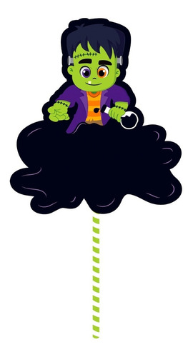 Pick Decorativo Lousa De Giz - Frankenstein Do Halloween