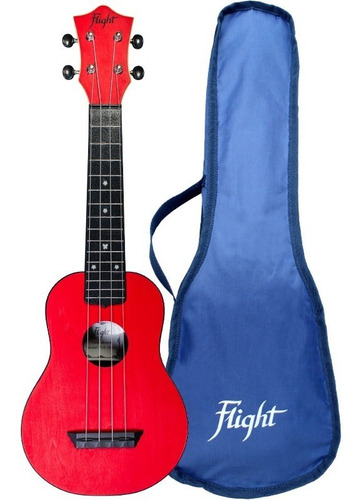 Ukulele Flight Soprano Tus35 Acústico Rojo Con Funda