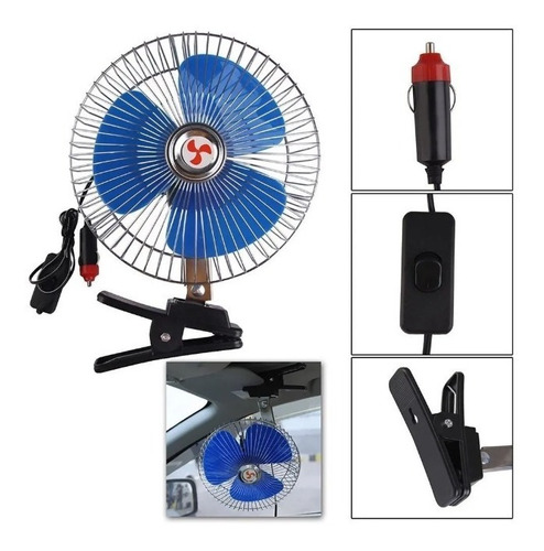 Mini Ventilador Para Carro 12 V Portátil Giratorio Potente