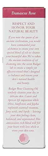 Badger Damascus Rose Face Cleansing Oil - 2 Fl Oz Botella De